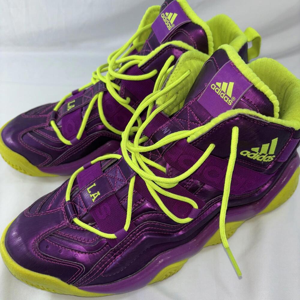 Adidas Kobe 2 Crazy 8 LA/CHI Purple Neon Yellow Basketball Shoes Men’s 10.5 - Picture 2 of 9